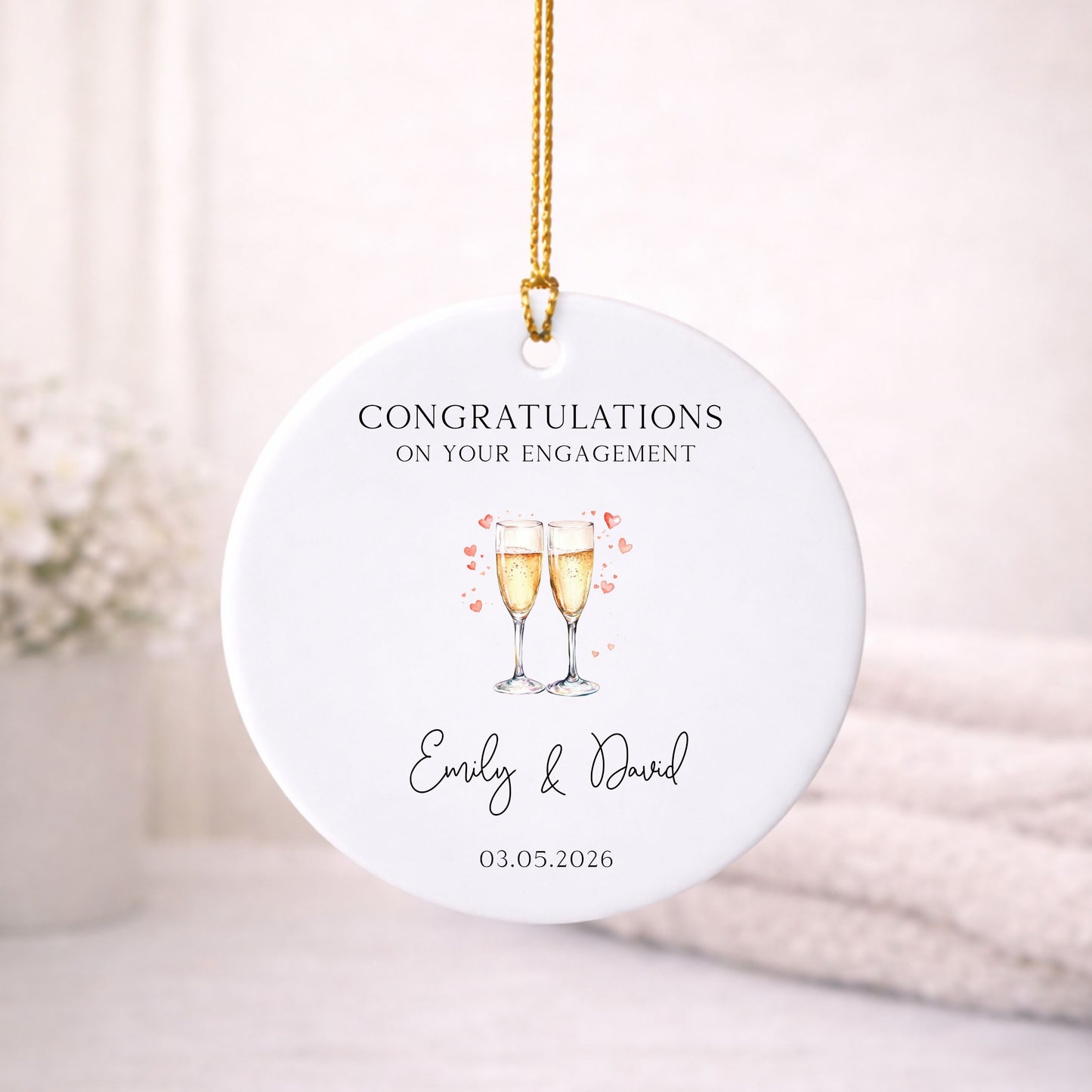 Congratulations on your Engagement ( Cheers) Ornament